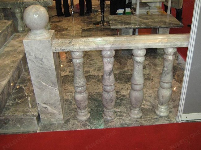 polished silver mink marble handrail