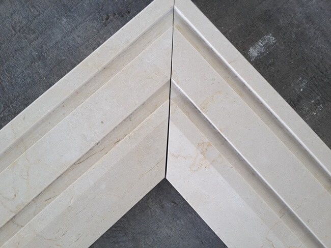 Customized Crema Marfil Marble Frame for Door Decoration