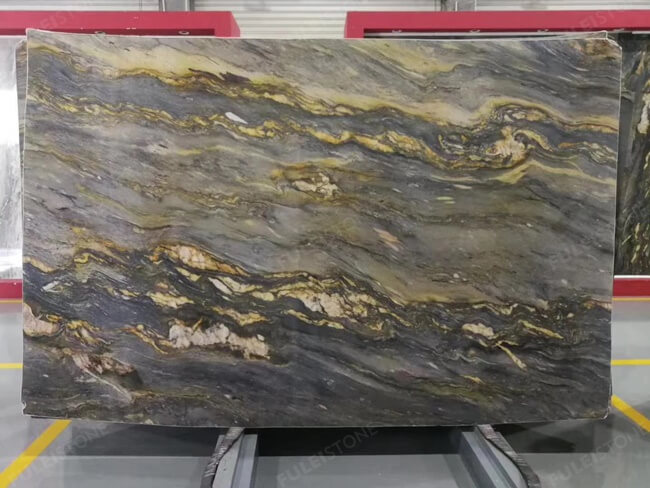 natural bookmatched Gold Fusion quartzite for table and wall (2)