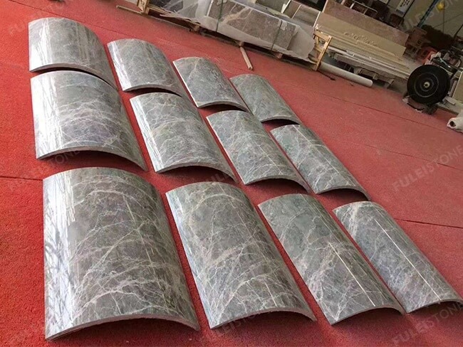 Curved Silver Grey Marble Tiles