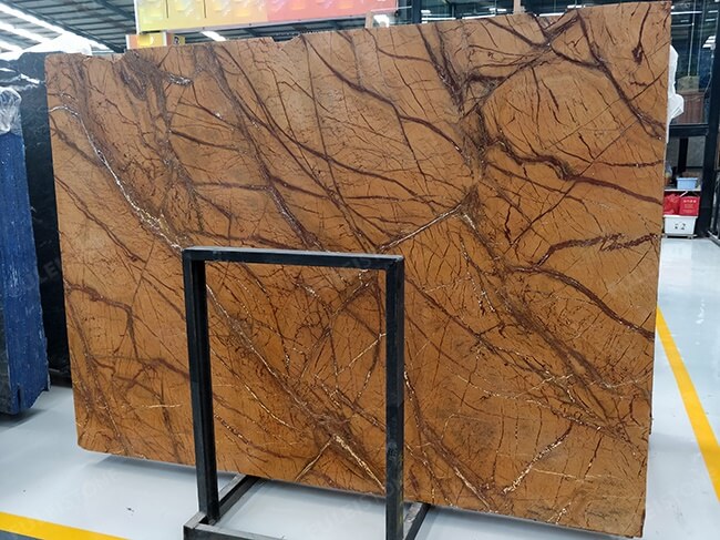 polished rainforest brown marble slabs (2)