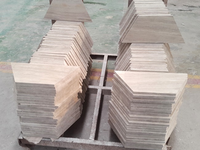 Customized Rhombus White Wood Marble Tiles