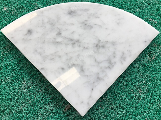 8‘’ Polished Bianco Carrara Marble Corner Shower Shelf