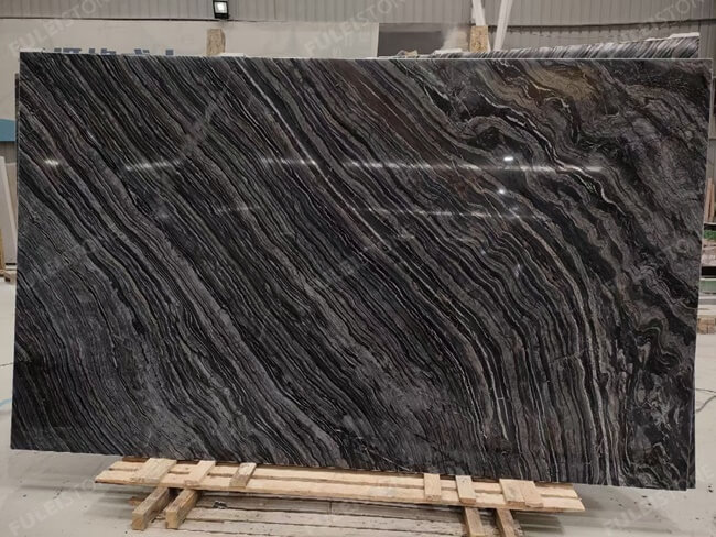 Zebra Black Marble Slabs