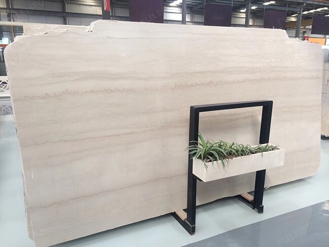 High Quality Polished Light Beige Wooden Marble Slabs