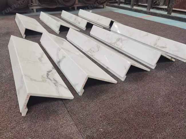 Dover White Marble Stairs Tiles