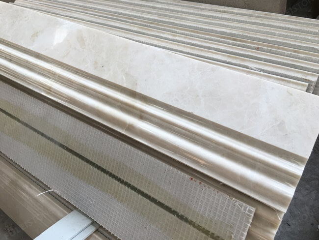 Custom Size Beige Marble Skirting Tiles