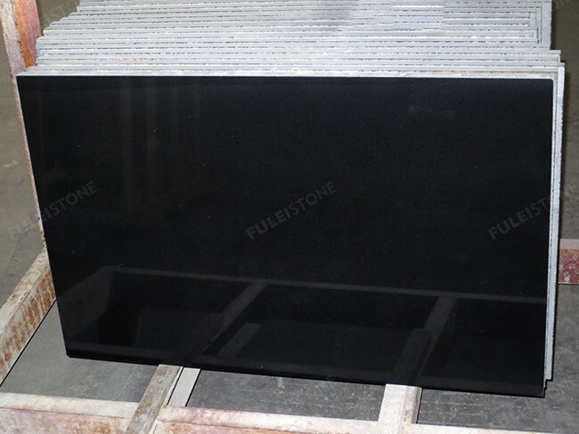 High Quality Polished Mongolia Black Granite Flooring Tiles