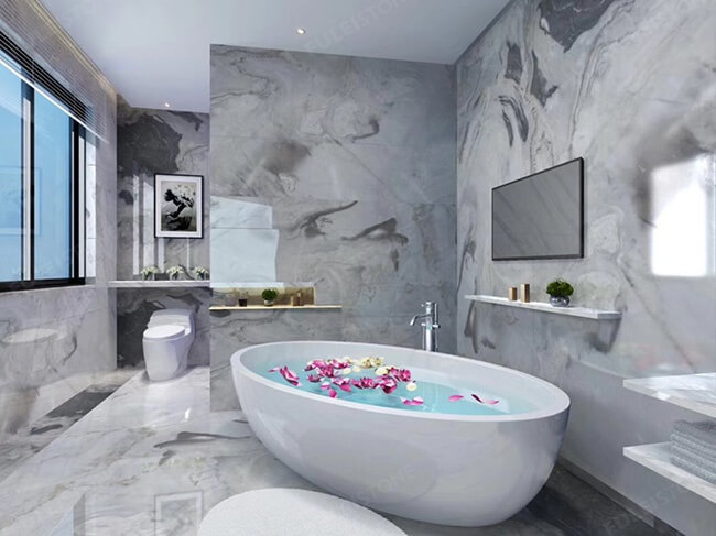 bathroom decoration with cloud green marble (2)