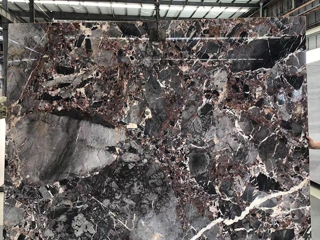 Natrual Polished Breccia Black Marble Slab