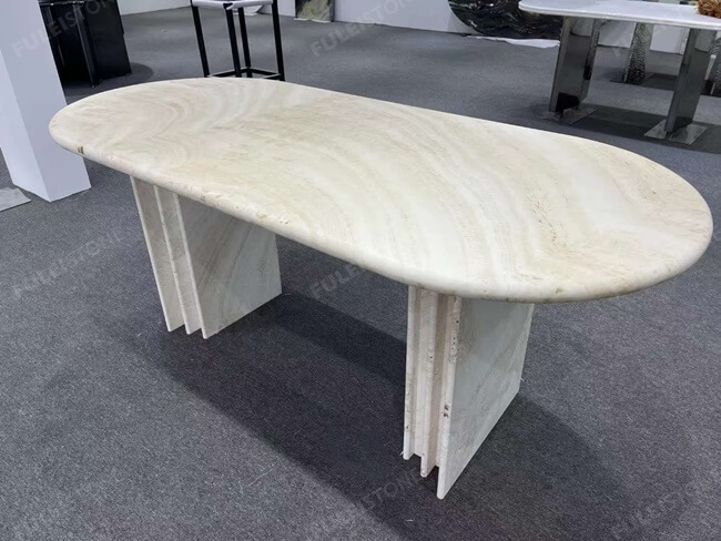 White Travertine Table Tops