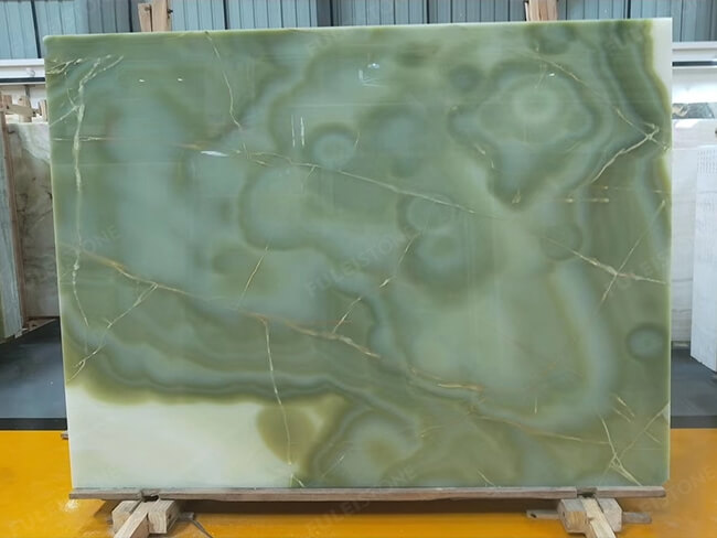 polished Green onxy slabs (2)