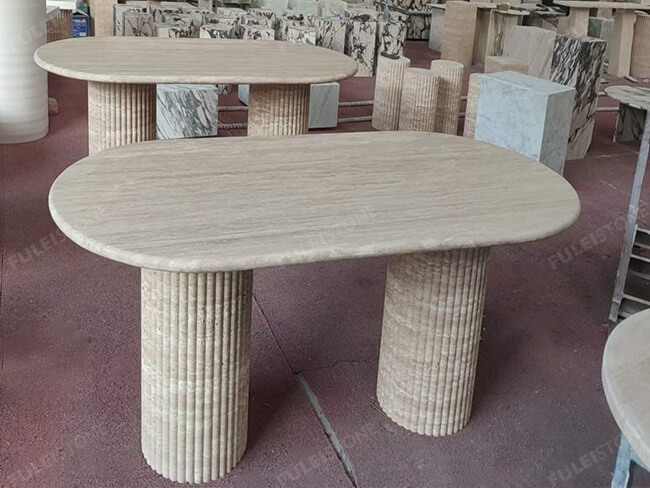 Beige Travertine Table