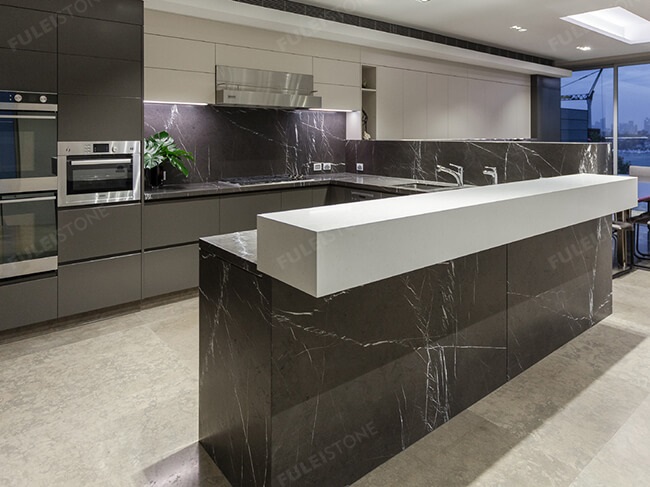 Pietra Grey Marble Kitchen Decoration