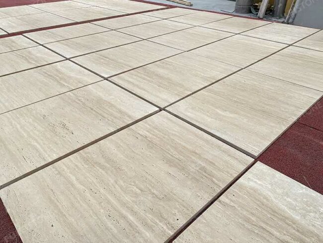 Unfilled Honed Roman Travertine Tiles