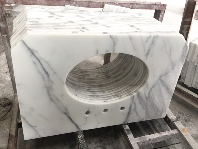 Calacatta White Marble Vanity Tops for Bathroom