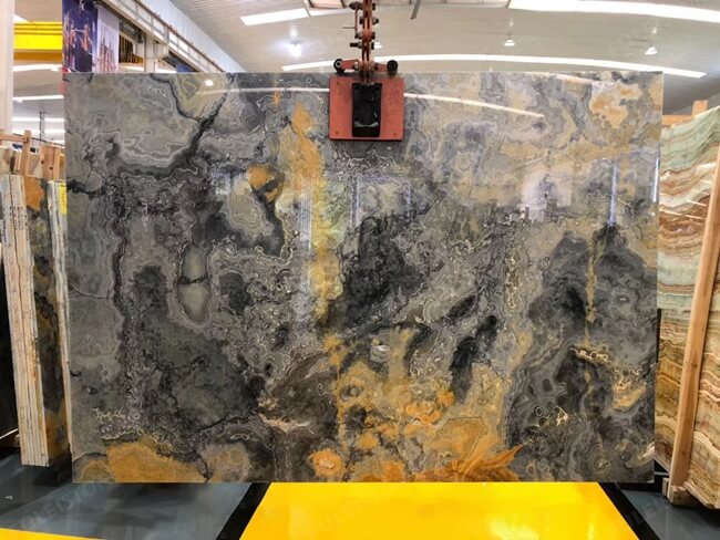 Natural Polished Black Ink Onxy Slab for Interior Decoration