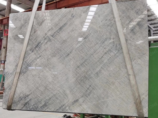 Bookmatched Polished Pacific White Marble Slabs