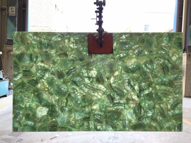 Backlit Green Crystal Precious Slabs