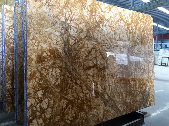 polished yellow mesh marble slabs (4)