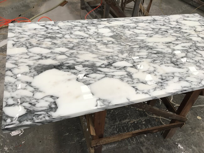 White Arabescato Marble Table Tops