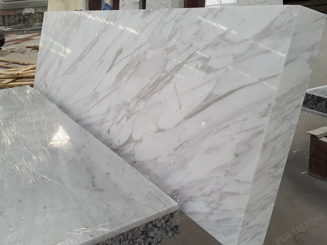 Mitered Volakas White Marble Worktops