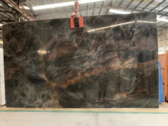 Brazilian Luxury Black Fantasy Quartzite Slab