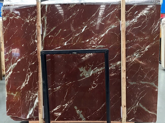 High Polished Rosso Alicante Marble Slabs