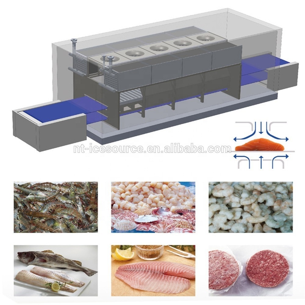1000kg/H IQF Efficient Shrimp Solid Tunnel Freezer
