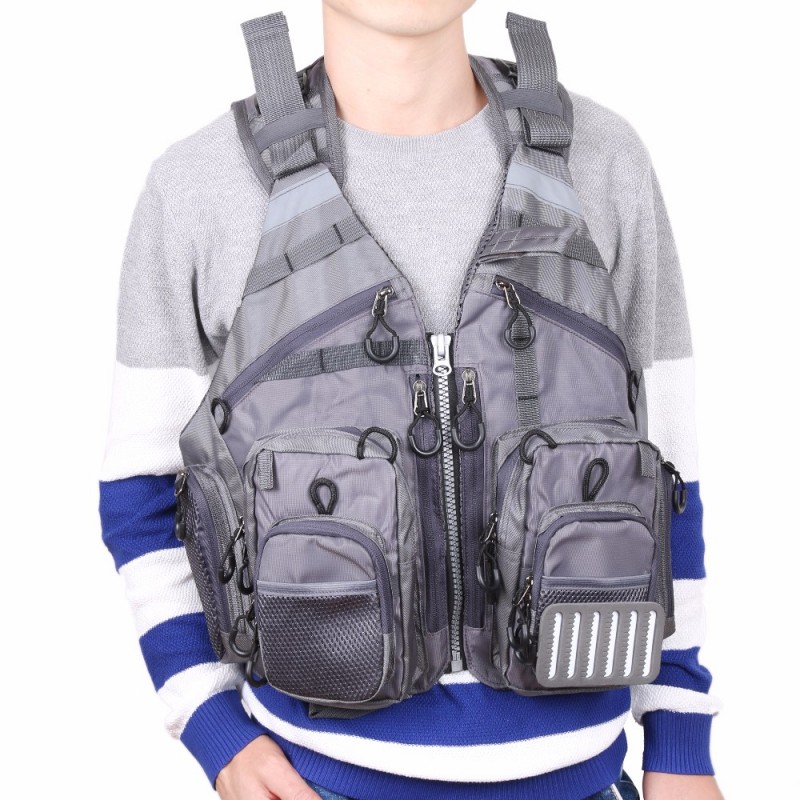 Fly Fishing Mesh Vest Adjustable Mutil Pocket Outdoor Sport Backpack