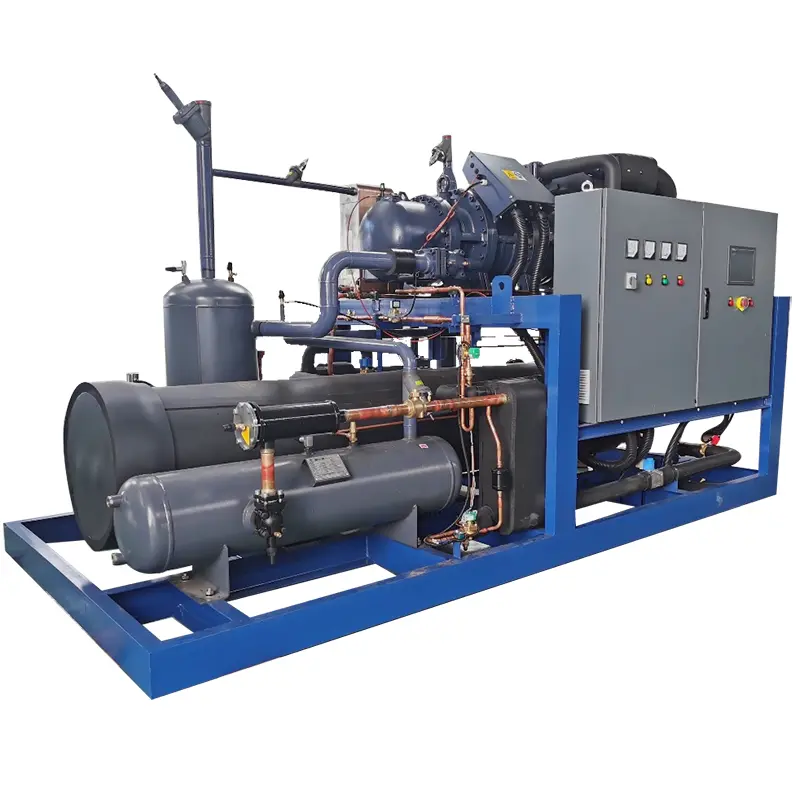 low temperature glycol air cooled or water cooled or evaporative cooling industial chiller with screw compressor