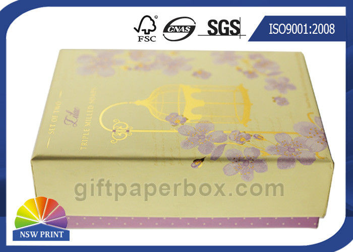 Gold Foil Hot Stamping Luxury Paper Gift Box For Bath Soap Cardboard Packaging