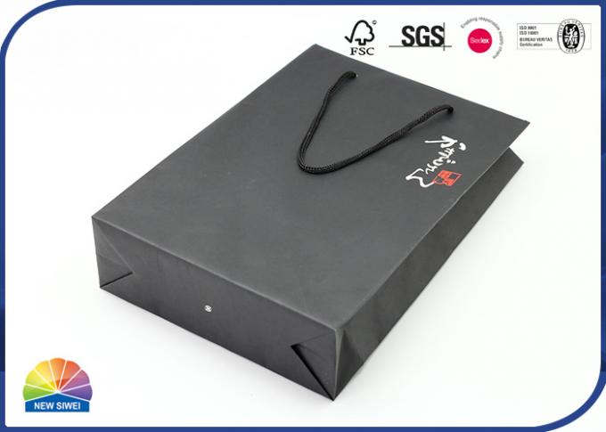 Stand Up 180gsm Kraft Paper Bags With Shoe Buckle End Handles 0