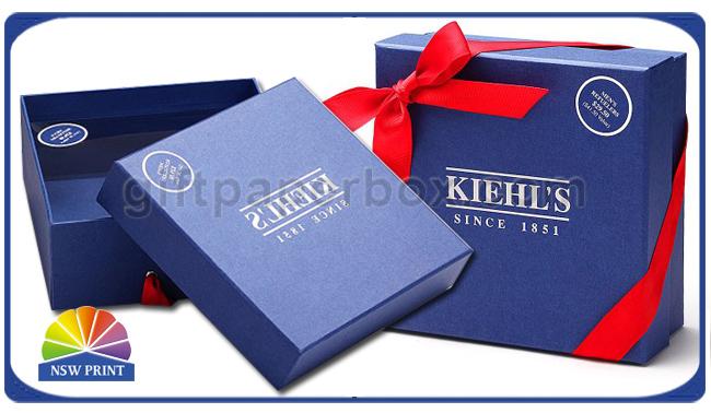 Custom Logo Cardboard Paper Rigid Gift Box Ribbon Bowknot Decorated SGS Approval 0