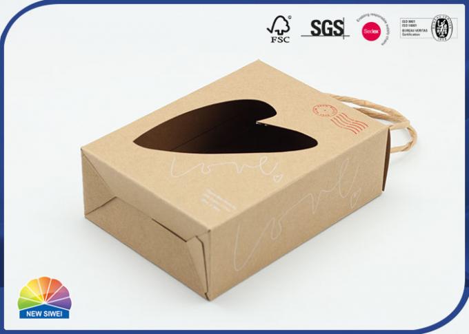 Recyclable Kraft Paper Folding Carton Box Die Cut Window With Handle 0