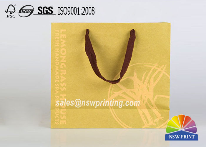 Custom Recycle Brown Kraft Portable Paper Gift Bags With Screen Printing