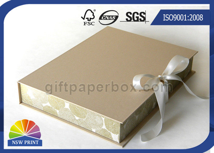 Customized Design Ribbon Closure Cardboard Gift Box 4C Printing