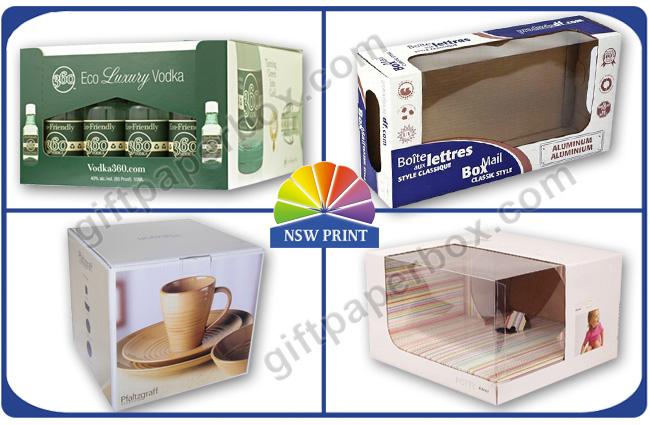 Printing Customized Corrugated Paper Display Boxes with PVC Transparent Windows 0