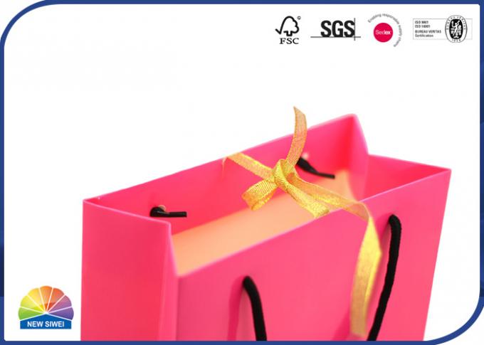 Gloss Lamination Paper Gift Bag With Ribbon Decoration Nylon Ropes 0