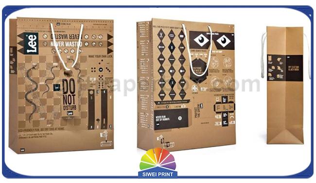 SGS / FSC Customised Creative Kraft Paper Gift Bags With PP Rope Handle Tags 1