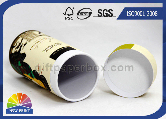 Food Grade Paper Cardboard Tube Packaging / Round Cylinder Packaging Box for Tea
