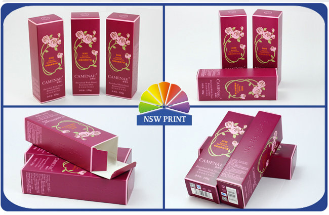 Red Paper Cosmetic Box / Face Cream Packaging Box / Custom Cosmetic Packaging 0