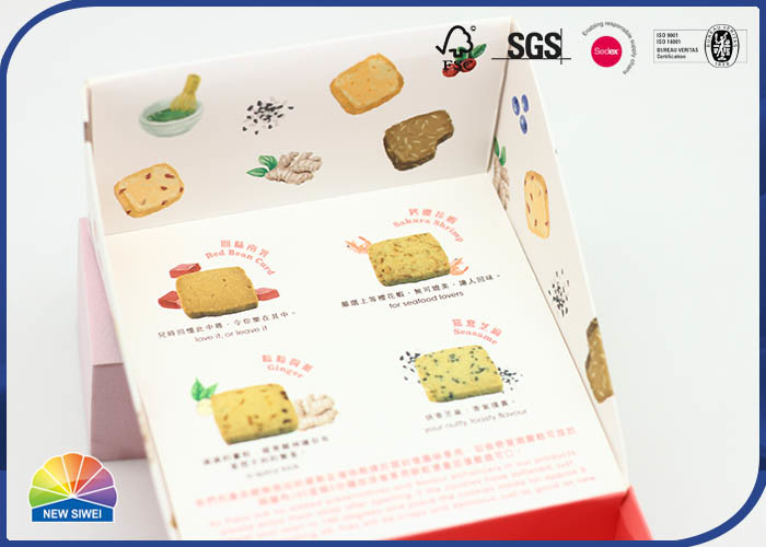 Cookies Pink Durable Folding Carton Box Matte Lamination Customized Logo For Snacks