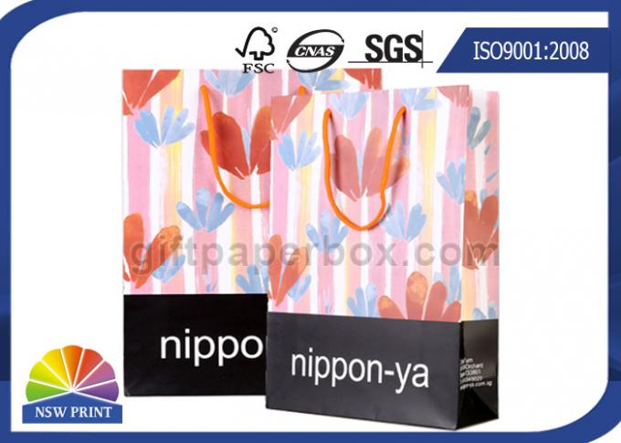 CMYK Full Color Printed Paper Bags Custom For Clothing Garment 0