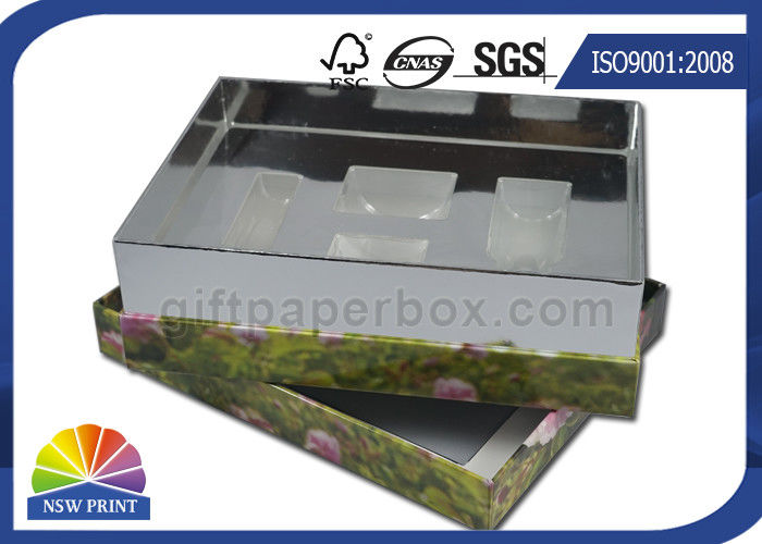 Clear Window Rigid Cuff Box Cosmetic Paper Gift Box Packaging with Blister Tray