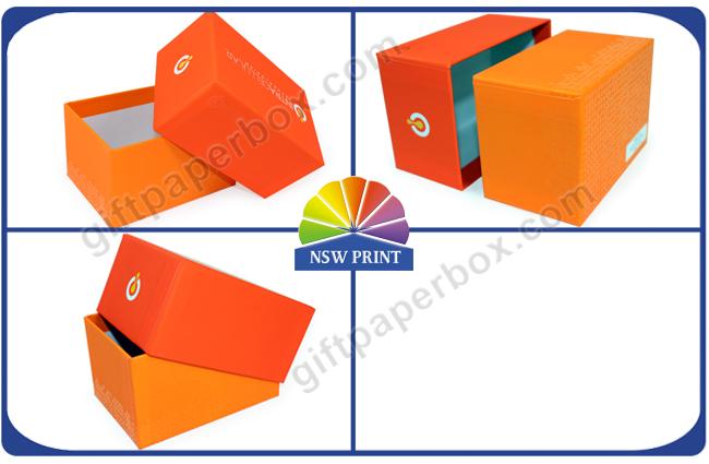 Fashion 2 Piece Full Color Printed Setup Boxes Jewelry Gift Box Orange 0