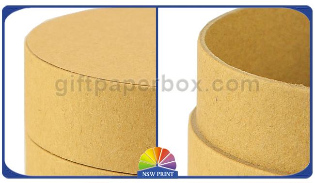 Flat Cap Brown Kraft Paper Packaging Tube Customized Size with Die Cut Window 0