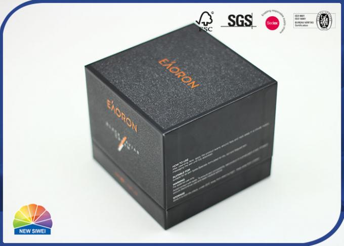 Black Paper Gift Box EVA Foam Eco Friendly Matte Lamination Embossing Gold Hot Stamping 0
