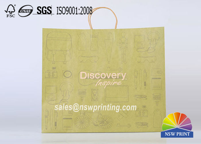 Custom Recycle Brown Kraft Portable Paper Gift Bags With Screen Printing