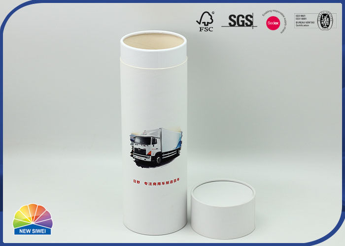 Cylinder Box 4c Print Matte White Cardboard Paper Packaging Tube